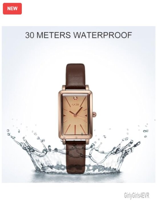 Mini Ultra Thin Square Quartz Watch with Leather Strap 30M Water Resistant main image 5